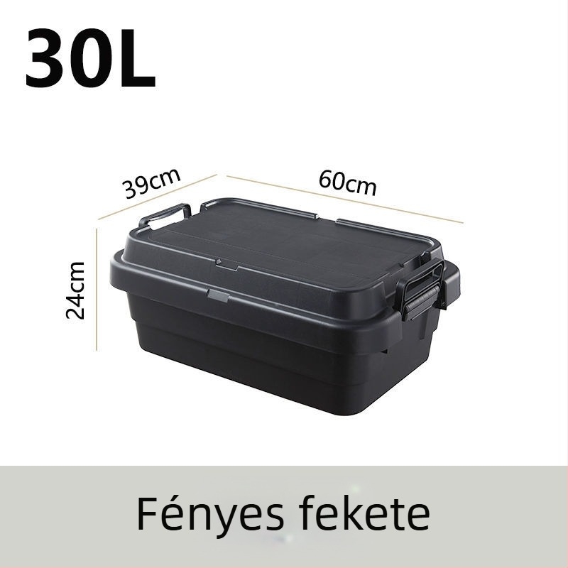 Autóhoz való kemping tároló doboz, megerősített, nagy kapacitású, négyzet alakú műanyag doboz, hordozható és többfunkciós, 100% új anyag