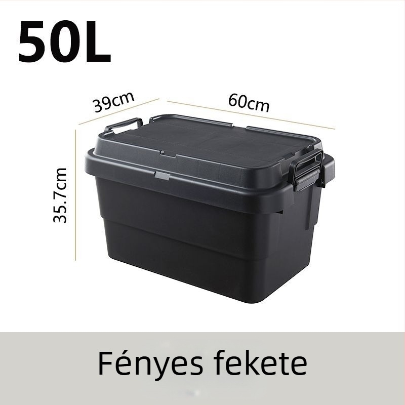 Autóhoz való kemping tároló doboz, megerősített, nagy kapacitású, négyzet alakú műanyag doboz, hordozható és többfunkciós, 100% új anyag