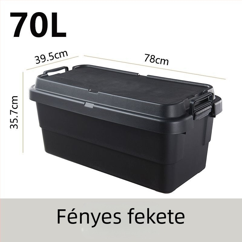 Autóhoz való kemping tároló doboz, megerősített, nagy kapacitású, négyzet alakú műanyag doboz, hordozható és többfunkciós, 100% új anyag