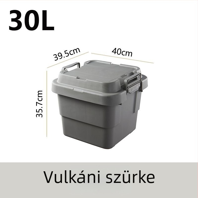 Autóhoz való kemping tároló doboz, megerősített, nagy kapacitású, négyzet alakú műanyag doboz, hordozható és többfunkciós, 100% új anyag