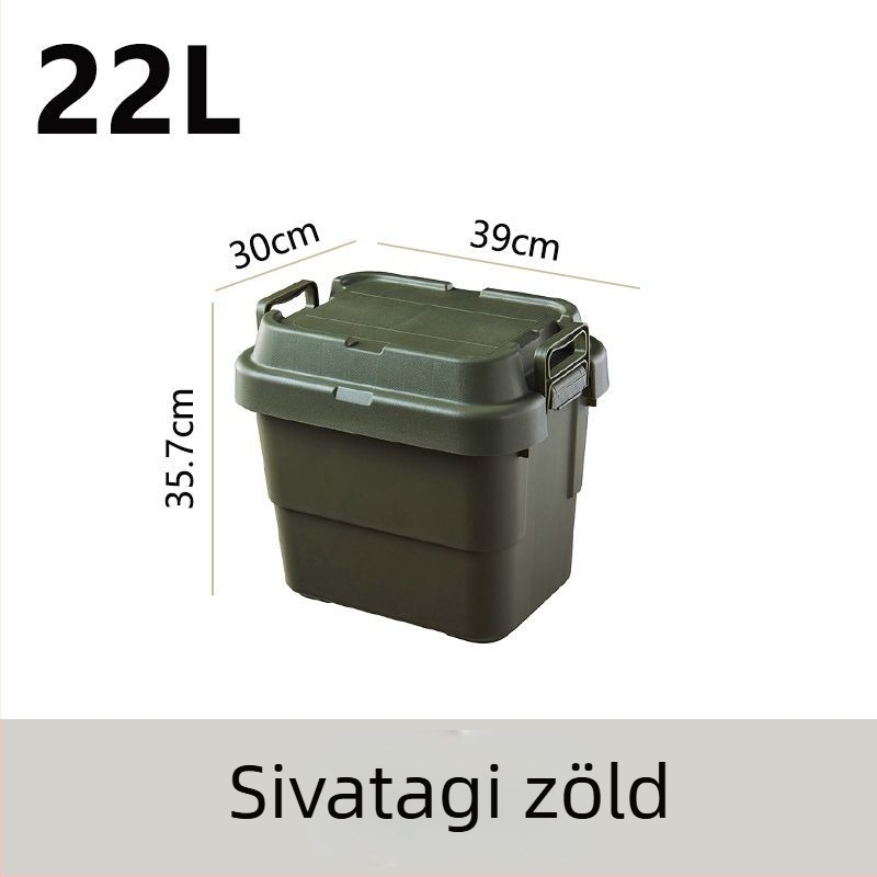 Autóhoz való kemping tároló doboz, megerősített, nagy kapacitású, négyzet alakú műanyag doboz, hordozható és többfunkciós, 100% új anyag