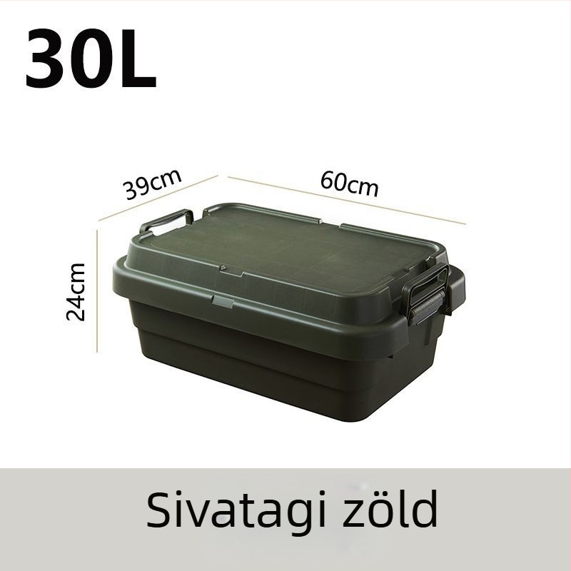 Autóhoz való kemping tároló doboz, megerősített, nagy kapacitású, négyzet alakú műanyag doboz, hordozható és többfunkciós, 100% új anyag