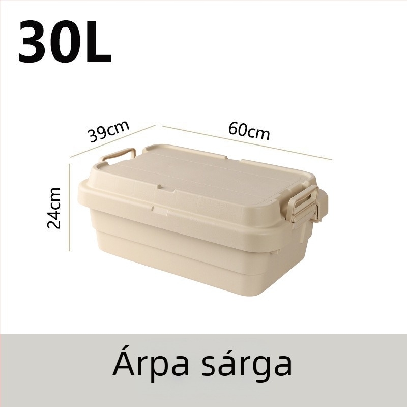 Autóhoz való kemping tároló doboz, megerősített, nagy kapacitású, négyzet alakú műanyag doboz, hordozható és többfunkciós, 100% új anyag