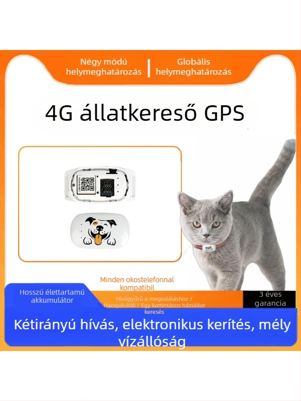 Valós idejű GPS nyomkövető háziállatok számára (macskák és kutyák) – anti-elvesztés nyomkövetés