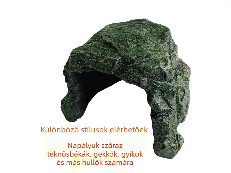 Hüllőnapozó platforma dísz gyantából – kőhatású, rejtő dekoráció, 1 kg