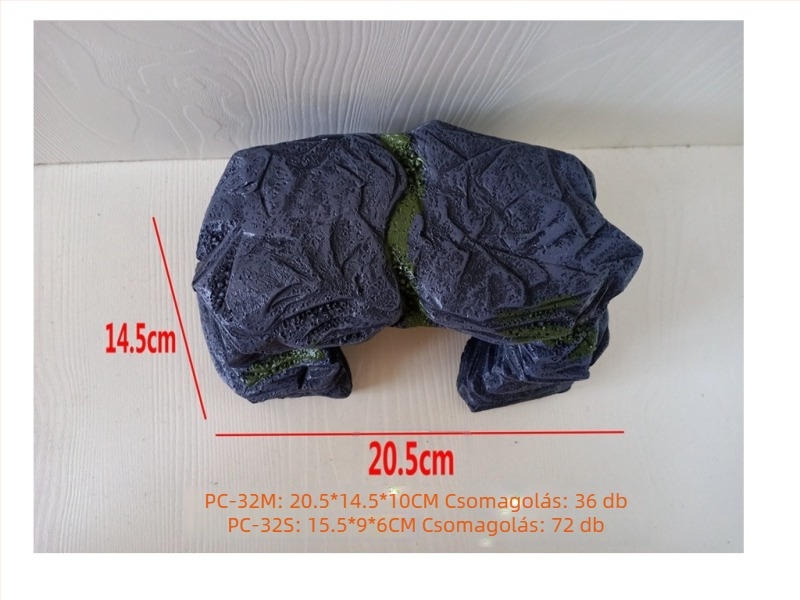 Hüllőnapozó platforma dísz gyantából – kőhatású, rejtő dekoráció, 1 kg