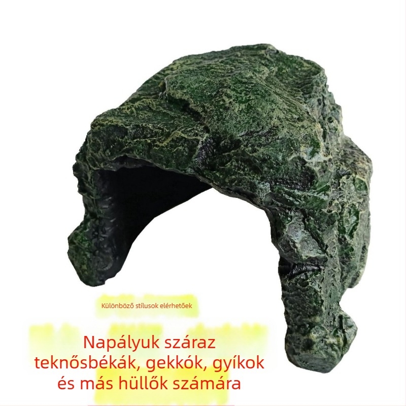 Hüllőnapozó platforma dísz gyantából – kőhatású, rejtő dekoráció, 1 kg