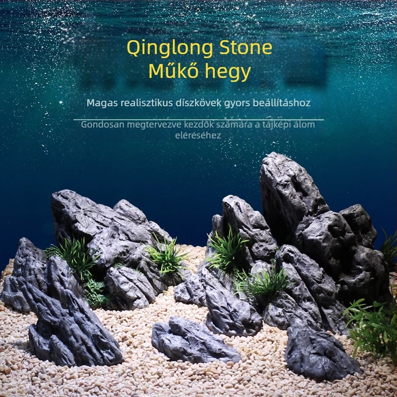 Műgyantából készült akváriumi rockery dísz — tájképi dekoráció az akváriumhoz, márka Scenery