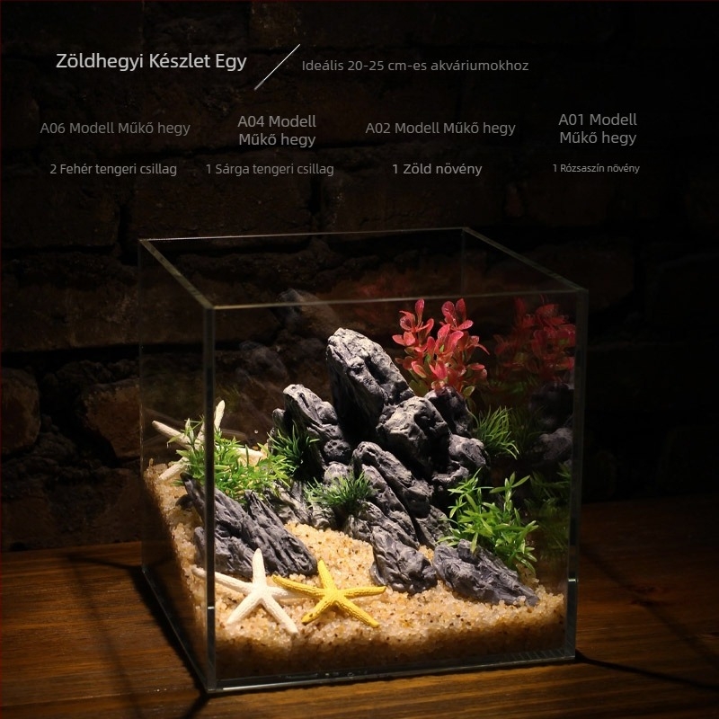 Műgyantából készült akváriumi rockery dísz — tájképi dekoráció az akváriumhoz, márka Scenery