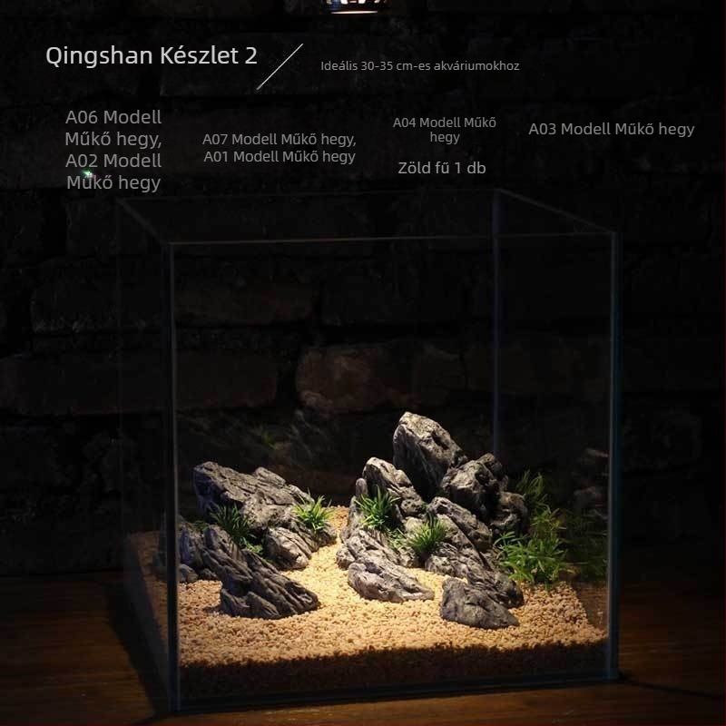 Műgyantából készült akváriumi rockery dísz — tájképi dekoráció az akváriumhoz, márka Scenery