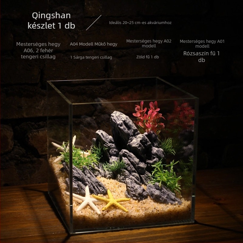 Műgyantából készült akváriumi rockery dísz — tájképi dekoráció az akváriumhoz, márka Scenery