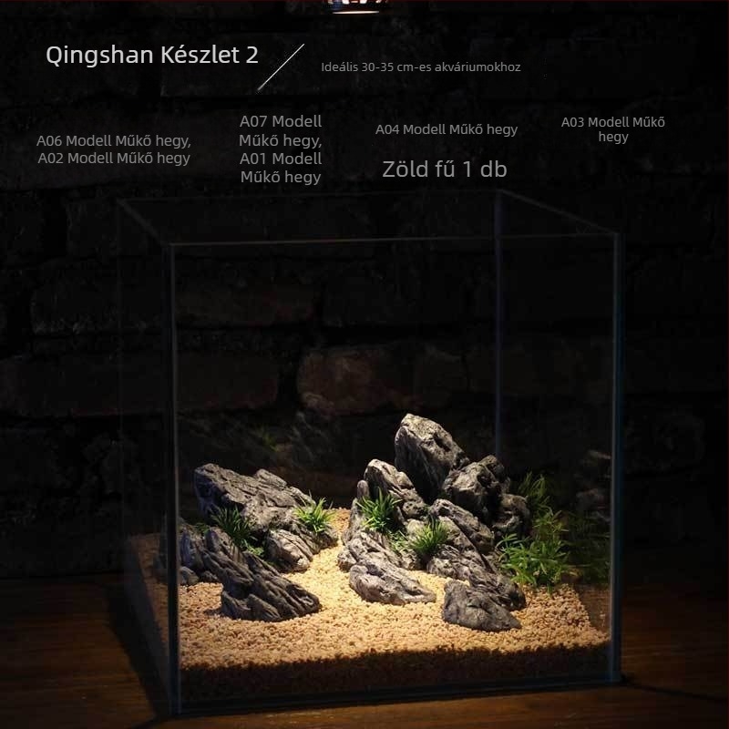 Műgyantából készült akváriumi rockery dísz — tájképi dekoráció az akváriumhoz, márka Scenery