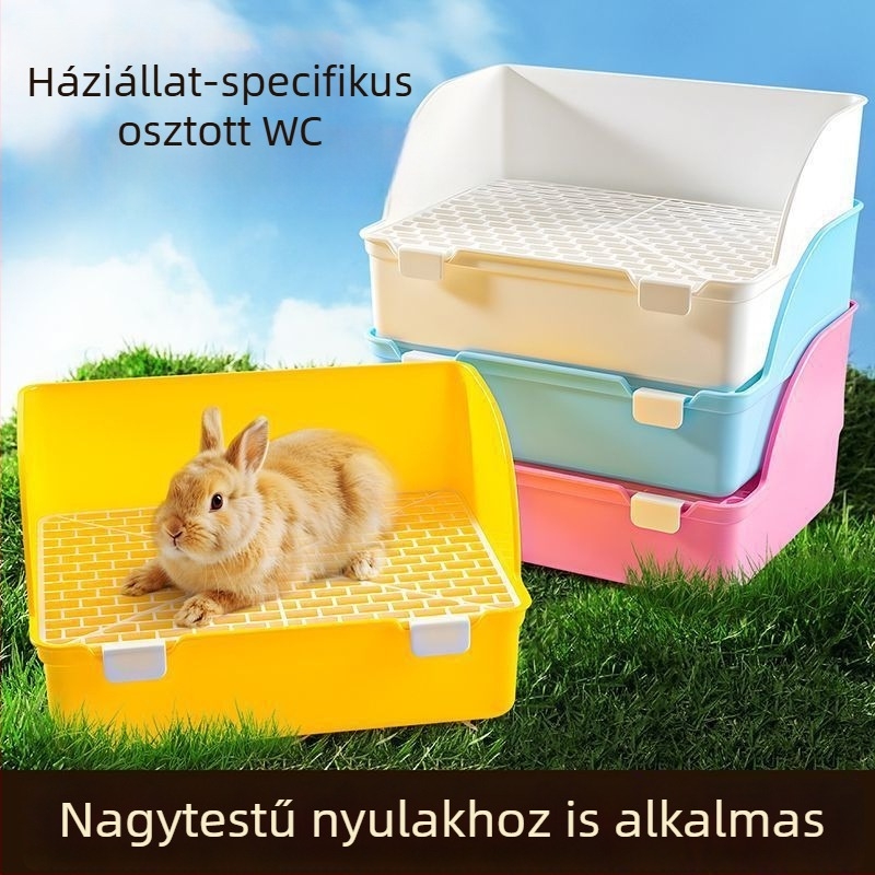 Nyúlhoz tervezett toalett magasított szélekkel, fröccsenés elleni, levehető tartály