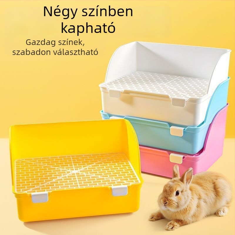 Nyúlhoz tervezett toalett magasított szélekkel, fröccsenés elleni, levehető tartály