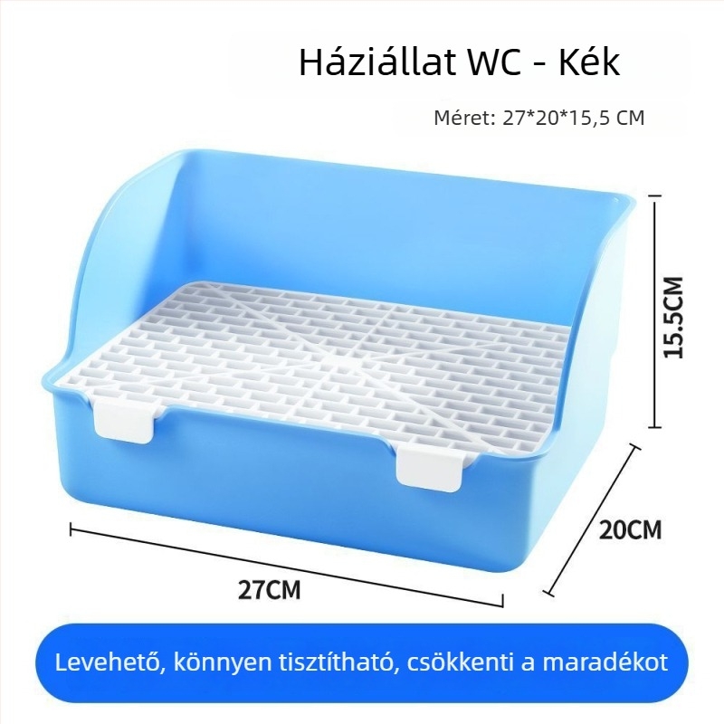 Nyúlhoz tervezett toalett magasított szélekkel, fröccsenés elleni, levehető tartály