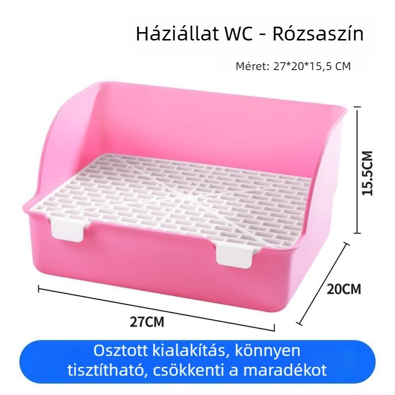 Nyúlhoz tervezett toalett magasított szélekkel, fröccsenés elleni, levehető tartály