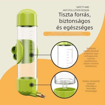 Madár itató és etető – automatikus vízellátó rendszer papagájok és kis madarak számára, tűtípusú víztartály, anyagok PS/ABS/metal