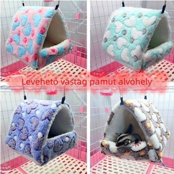 Kisállat pamut fészek, levehető meleg, függő, kör alakú fészek hörcsögnek, beltéri, vízálló