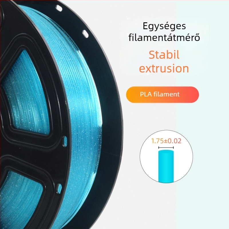 PLA filament 3D nyomtatáshoz, kristályhatás (Anyag: PLA; Tömeg: 1 kg; Márka: Ningmei Technology; Testreszabható: Igen)