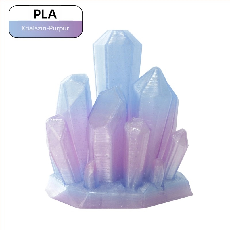 PLA filament 3D nyomtatáshoz, kristályhatás (Anyag: PLA; Tömeg: 1 kg; Márka: Ningmei Technology; Testreszabható: Igen)
