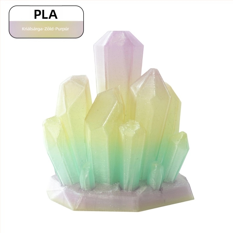 PLA filament 3D nyomtatáshoz, kristályhatás (Anyag: PLA; Tömeg: 1 kg; Márka: Ningmei Technology; Testreszabható: Igen)