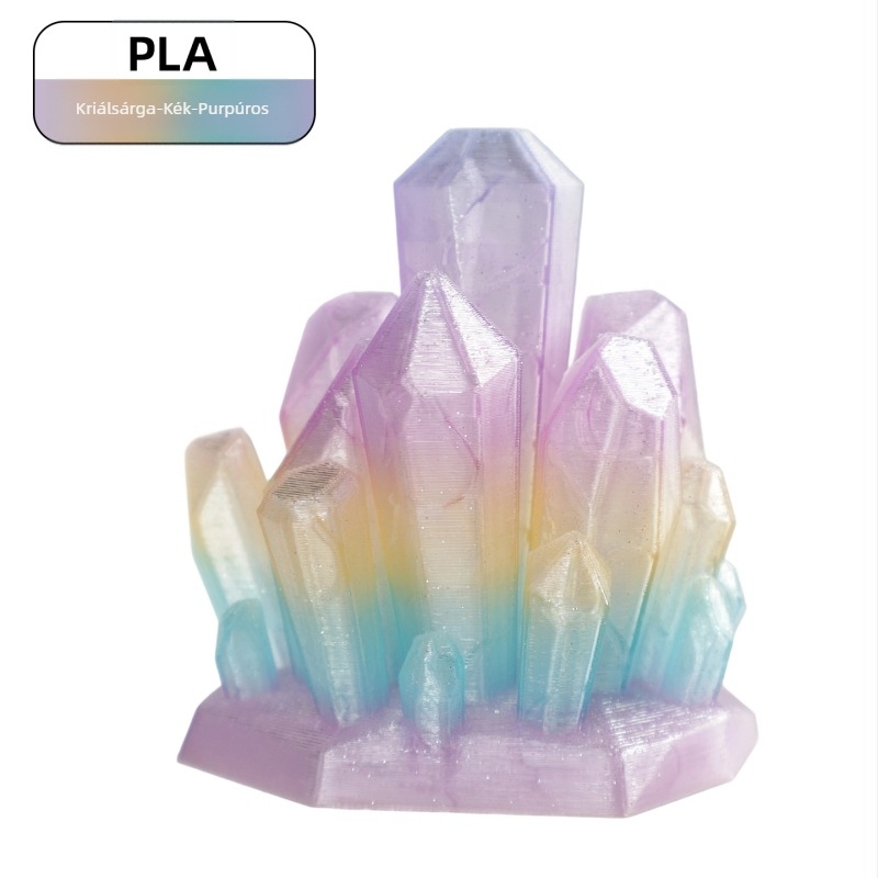 PLA filament 3D nyomtatáshoz, kristályhatás (Anyag: PLA; Tömeg: 1 kg; Márka: Ningmei Technology; Testreszabható: Igen)