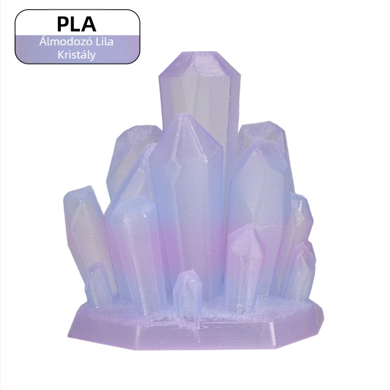 PLA filament 3D nyomtatáshoz, kristályhatás (Anyag: PLA; Tömeg: 1 kg; Márka: Ningmei Technology; Testreszabható: Igen)