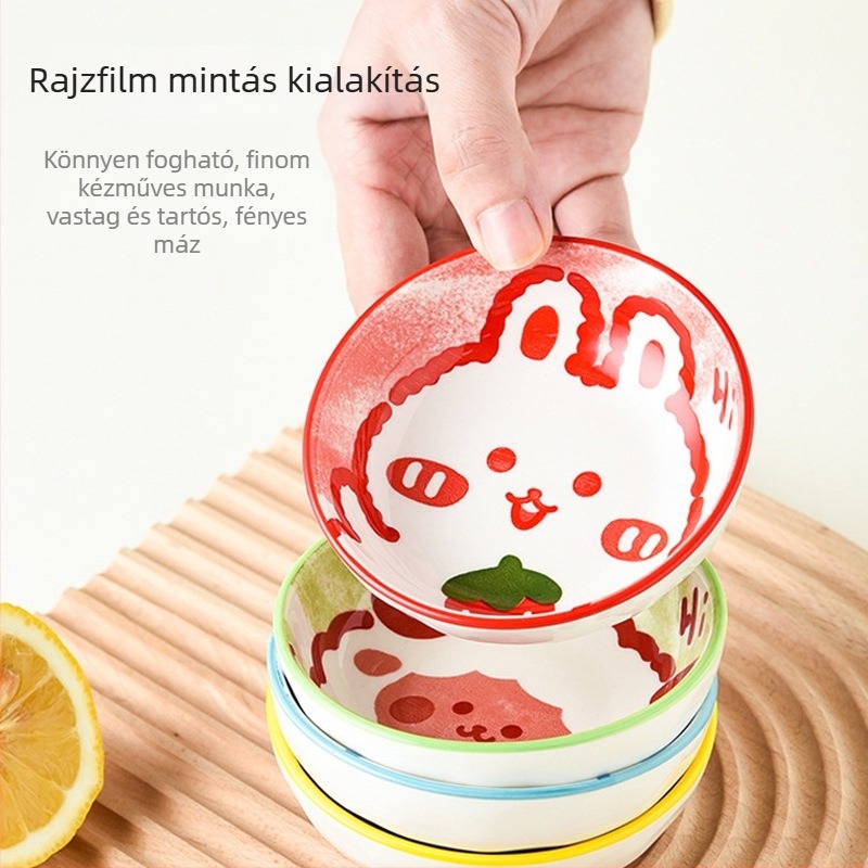 Hamster kerámia etető- és itatótál – rajzolt kézzel, kisállat számára (Anyag: Kerámia; Kategória: Kisállat kellékek; Importált: Nem; Márka: Egyéb)