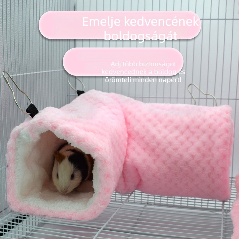 Hamster meleg plüss alagút, flanel anyag, hordozható, könnyen tisztítható, levehető, Yiwu eredet