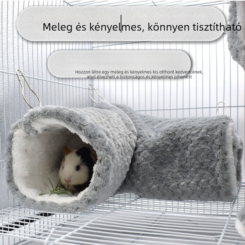 Hamster meleg plüss alagút, flanel anyag, hordozható, könnyen tisztítható, levehető, Yiwu eredet