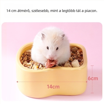 Yee kerámia hörcsög etető tál, nehéz, megdőlés elleni, fröccsenés elleni, nagy átmérőjű, hörcsögök, nyulak és csincsillák számára