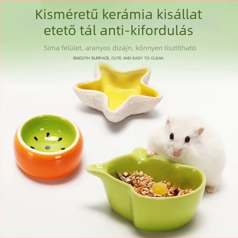 Kerámiából készült hörcsög etető anti-tilt dizájnnal, háziállat kellékek | Anyag: kerámia; Kategória: háziállat kellékek; Licencelt magáncímke: Igen