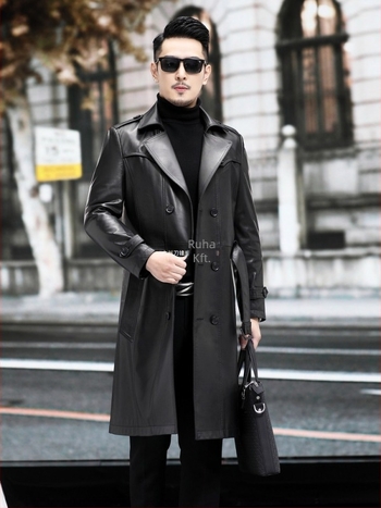 Férfi valódi bőrből készült dzseki juhbőrrel, reveres gallér, egygombos zárás, üzleti-casual stílus, őszi 2025