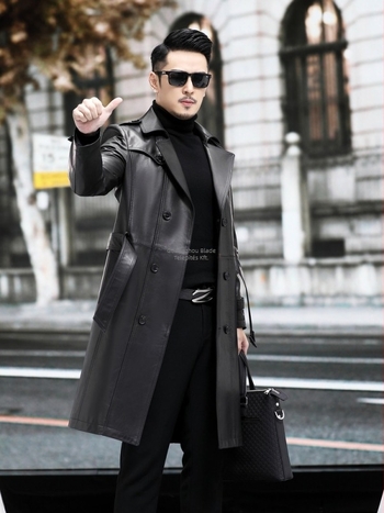 Férfi valódi bőrből készült dzseki juhbőrrel, reveres gallér, egygombos zárás, üzleti-casual stílus, őszi 2025