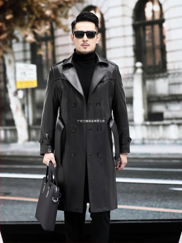 Férfi valódi bőrből készült dzseki juhbőrrel, reveres gallér, egygombos zárás, üzleti-casual stílus, őszi 2025