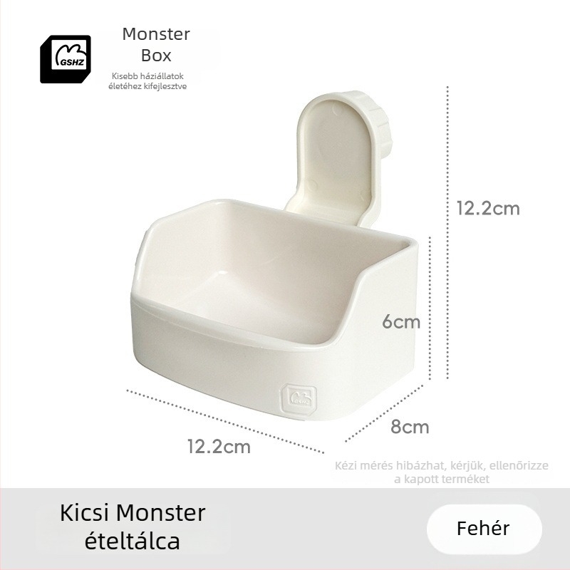 Monster Box függő PVC nyúl etető tál – vastított, harapás elleni, felborulás elleni
