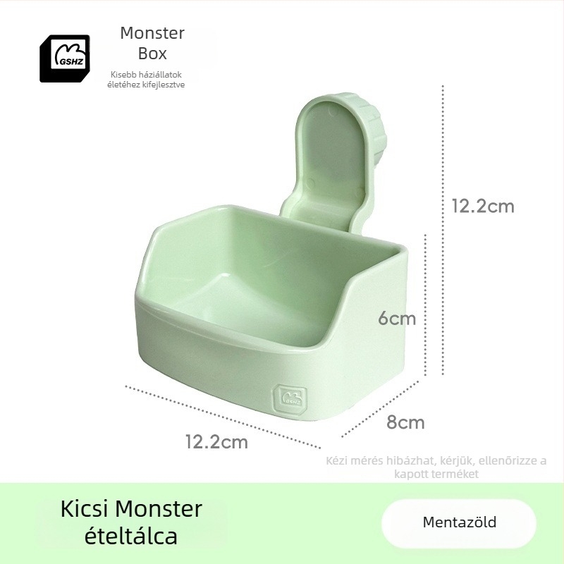 Monster Box függő PVC nyúl etető tál – vastított, harapás elleni, felborulás elleni