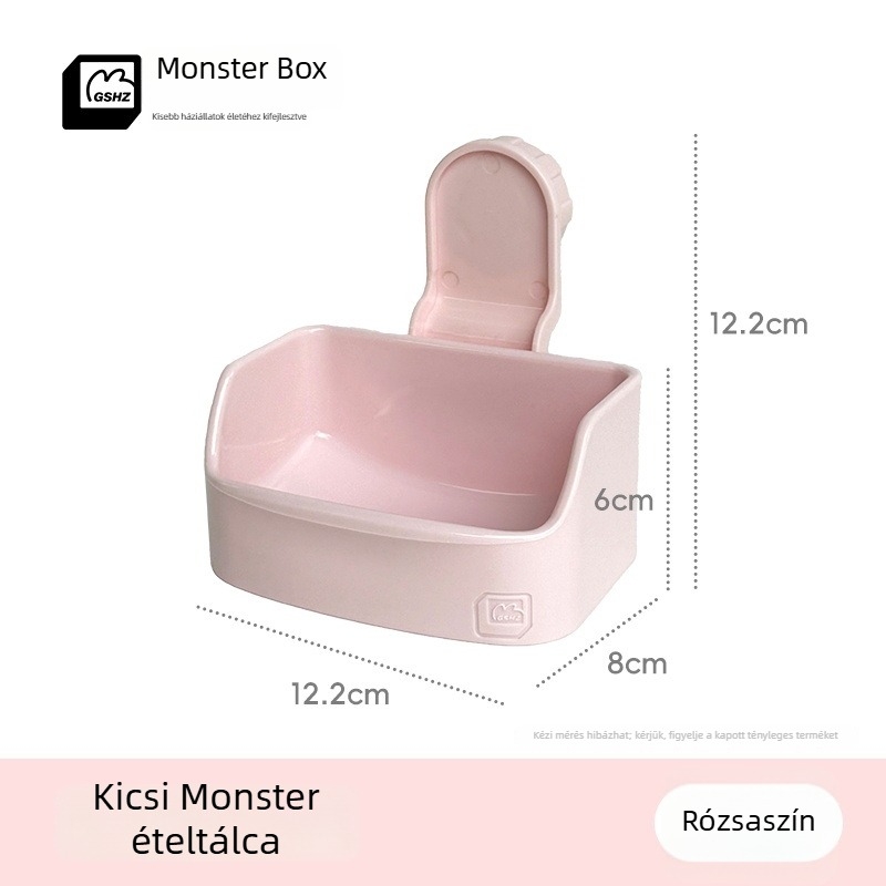 Monster Box függő PVC nyúl etető tál – vastított, harapás elleni, felborulás elleni