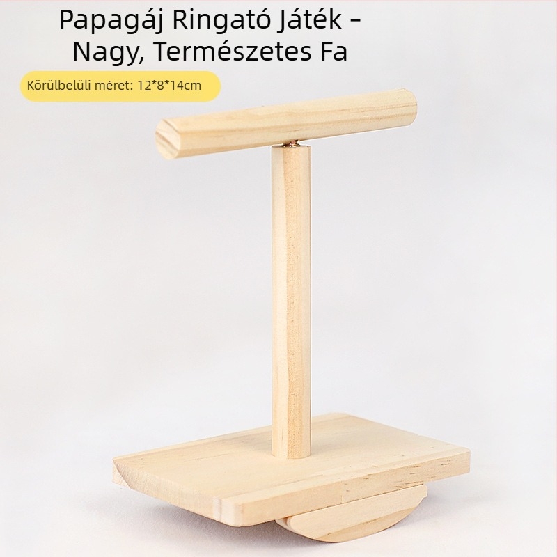 Papagáj játék Zanthoxylum-fából készült kapaszkodóval, csőrreszelő rúd, ringó platforma és harapós játék