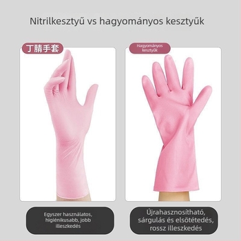 Extrahosszú egyszer használatos latex kesztyűk, vízállóak, konyhai és edények mosásához, tartósak