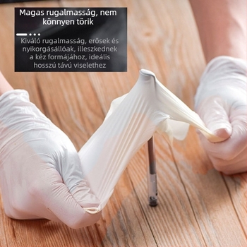 Egyszer használatos nitril kesztyűk konyhai és háztartási használatra, vékony, vízálló és olajálló, 50 db/csomag