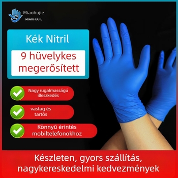Nitril kesztyű, élelmiszerrel érintkező használathoz, pormentes, tartós, védő