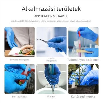 Nitril kesztyű, élelmiszerrel érintkező használathoz, pormentes, tartós, védő