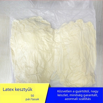 Pormentes latex kesztyűk, ipari antistatikus, egyszer használatos, osztály 100 tisztaszoba, 100 darab