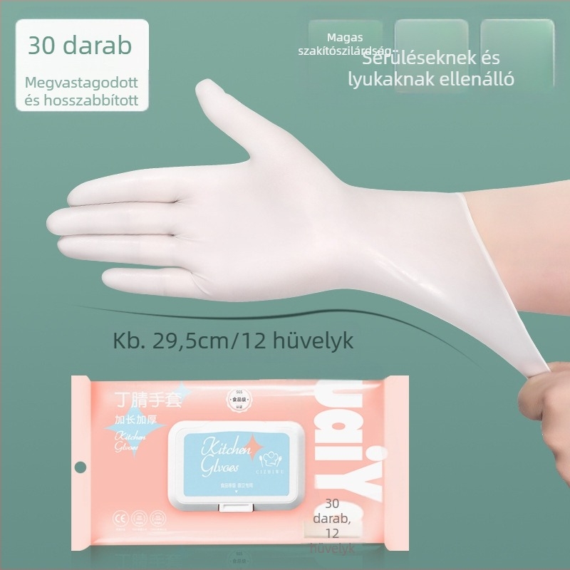 Egyszer használatos mosogatós kesztyűk, átlátszóak, porállóak, vastagság 0,05 mm alatt, műanyagból