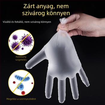 Egyszer használatos TPE mosogatókesztyűk, átlátszó kesztyűk, vékonyak, otthoni konyhai használatra