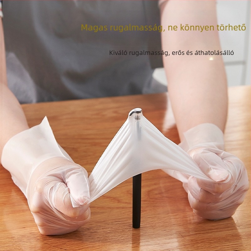 Egyszer használatos TPE mosogatókesztyűk, átlátszó kesztyűk, vékonyak, otthoni konyhai használatra
