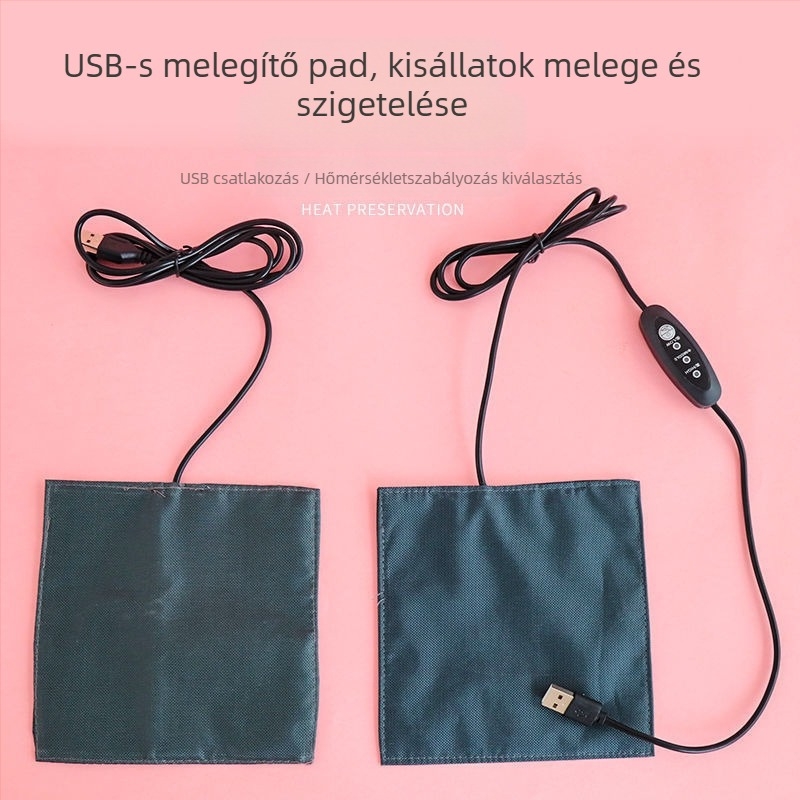 USB fűtőpad kisállatok számára – Flower Branch dizájn, USB‑tápellátás, téli melegítést biztosít