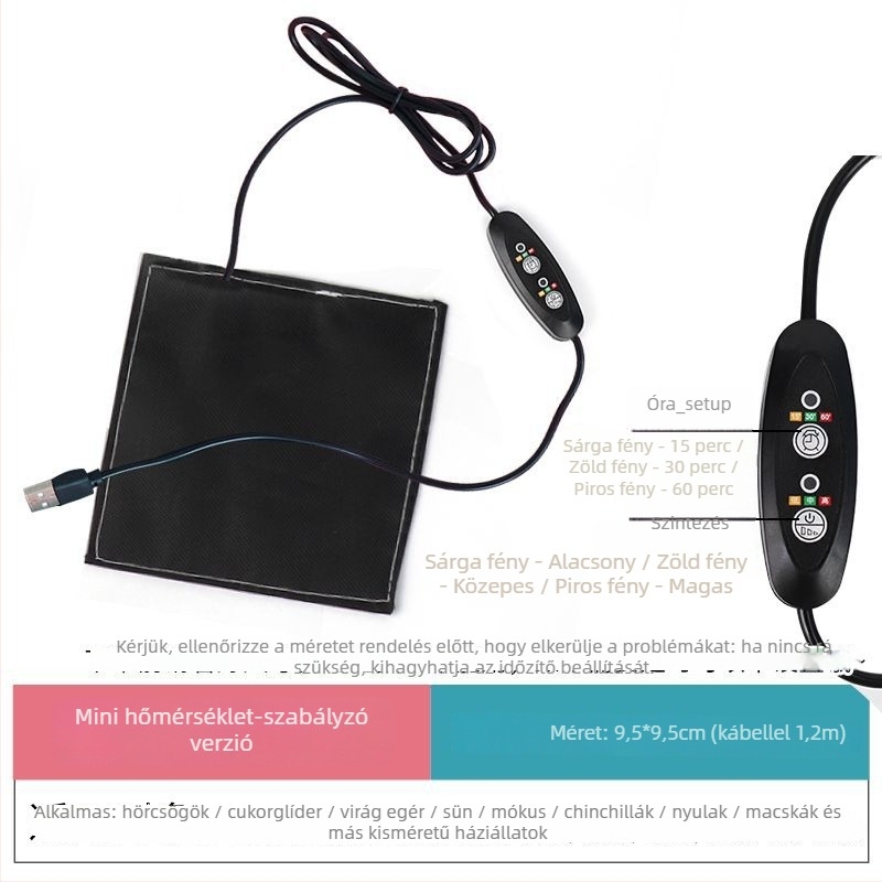 USB fűtőpad kisállatok számára – Flower Branch dizájn, USB‑tápellátás, téli melegítést biztosít