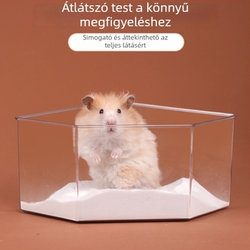 Hamster-specifikus kettős funkciójú fürdő és toalett, csöpögés elleni kialakítással; Anyagok: műanyag, fa; Márka: Chengxi; Eredet: Shandong